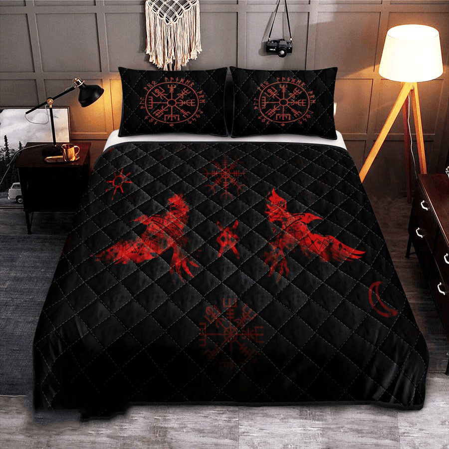 Viking Quilt Set Raven And Rune